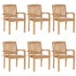 vidaXL Stapelbare Gartenstühle mit Kissen 6 Stk. Massivholz Teak vidaXL Stapelbare Gartenstühle mit Kissen 6 Stk. Massivholz Teak