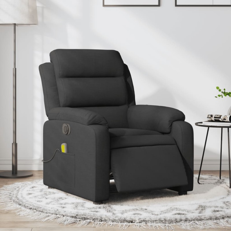 vidaXL Massagesessel Elektrisch Schwarz Stoff vidaXL Massagesessel Elektrisch Schwarz Stoff