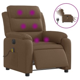 vidaXL Massagesessel Elektrisch Braun Stoff