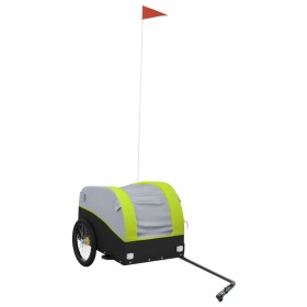 vidaXL Fahrradanhänger Schwarz und Grün 30 kg Eisen