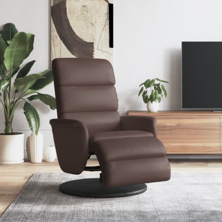 vidaXL Relaxsessel mit Fußteil Braun Kunstleder