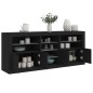 vidaXL Sideboard mit LED-Leuchten Schwarz 162x37x67 cm vidaXL Sideboard mit LED-Leuchten Schwarz 162x37x67 cm