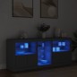 vidaXL Sideboard mit LED-Leuchten Schwarz 162x37x67 cm vidaXL Sideboard mit LED-Leuchten Schwarz 162x37x67 cm