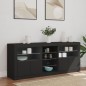 vidaXL Sideboard mit LED-Leuchten Schwarz 162x37x67 cm vidaXL Sideboard mit LED-Leuchten Schwarz 162x37x67 cm