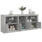 vidaXL Sideboard mit LED-Leuchten Betongrau 162x37x67 cm vidaXL Sideboard mit LED-Leuchten Betongrau 162x37x67 cm