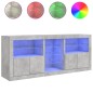 vidaXL Sideboard mit LED-Leuchten Betongrau 162x37x67 cm vidaXL Sideboard mit LED-Leuchten Betongrau 162x37x67 cm