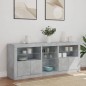 vidaXL Sideboard mit LED-Leuchten Betongrau 162x37x67 cm vidaXL Sideboard mit LED-Leuchten Betongrau 162x37x67 cm