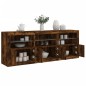 vidaXL Sideboard mit LED-Leuchten Räuchereiche 181,5x37x67 cm vidaXL Sideboard mit LED-Leuchten Räuchereiche 181,5x37x67 cm