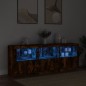 vidaXL Sideboard mit LED-Leuchten Räuchereiche 181,5x37x67 cm vidaXL Sideboard mit LED-Leuchten Räuchereiche 181,5x37x67 cm