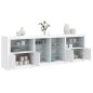 vidaXL Sideboard mit LED-Leuchten Weiß 202x37x67 cm vidaXL Sideboard mit LED-Leuchten Weiß 202x37x67 cm