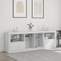 vidaXL Sideboard mit LED-Leuchten Weiß 202x37x67 cm vidaXL Sideboard mit LED-Leuchten Weiß 202x37x67 cm