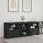 vidaXL Sideboard mit LED-Leuchten Schwarz 181,5x37x67 cm vidaXL Sideboard mit LED-Leuchten Schwarz 181,5x37x67 cm