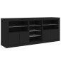 vidaXL Sideboard mit LED-Leuchten Schwarz 181,5x37x67 cm vidaXL Sideboard mit LED-Leuchten Schwarz 181,5x37x67 cm
