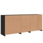 vidaXL Sideboard mit LED-Leuchten Schwarz 181,5x37x67 cm vidaXL Sideboard mit LED-Leuchten Schwarz 181,5x37x67 cm