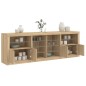 vidaXL Sideboard mit LED-Leuchten Sonoma-Eiche 202x37x67 cm vidaXL Sideboard mit LED-Leuchten Sonoma-Eiche 202x37x67 cm