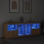 vidaXL Sideboard mit LED-Leuchten Sonoma-Eiche 202x37x67 cm vidaXL Sideboard mit LED-Leuchten Sonoma-Eiche 202x37x67 cm