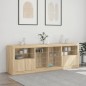 vidaXL Sideboard mit LED-Leuchten Sonoma-Eiche 202x37x67 cm vidaXL Sideboard mit LED-Leuchten Sonoma-Eiche 202x37x67 cm