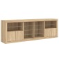 vidaXL Sideboard mit LED-Leuchten Sonoma-Eiche 202x37x67 cm vidaXL Sideboard mit LED-Leuchten Sonoma-Eiche 202x37x67 cm