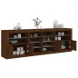 vidaXL Sideboard mit LED-Leuchten Braun Eichen-Optik 202x37x67 cm vidaXL Sideboard mit LED-Leuchten Braun Eichen-Optik 202x37x67 cm