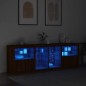 vidaXL Sideboard mit LED-Leuchten Braun Eichen-Optik 202x37x67 cm vidaXL Sideboard mit LED-Leuchten Braun Eichen-Optik 202x37x67 cm