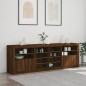 vidaXL Sideboard mit LED-Leuchten Braun Eichen-Optik 202x37x67 cm vidaXL Sideboard mit LED-Leuchten Braun Eichen-Optik 202x37x67 cm