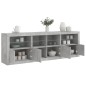 vidaXL Sideboard mit LED-Leuchten Betongrau 202x37x67 cm vidaXL Sideboard mit LED-Leuchten Betongrau 202x37x67 cm