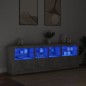 vidaXL Sideboard mit LED-Leuchten Betongrau 202x37x67 cm vidaXL Sideboard mit LED-Leuchten Betongrau 202x37x67 cm