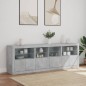 vidaXL Sideboard mit LED-Leuchten Betongrau 202x37x67 cm vidaXL Sideboard mit LED-Leuchten Betongrau 202x37x67 cm