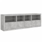 vidaXL Sideboard mit LED-Leuchten Betongrau 202x37x67 cm vidaXL Sideboard mit LED-Leuchten Betongrau 202x37x67 cm