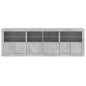 vidaXL Sideboard mit LED-Leuchten Betongrau 202x37x67 cm vidaXL Sideboard mit LED-Leuchten Betongrau 202x37x67 cm