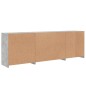 vidaXL Sideboard mit LED-Leuchten Betongrau 202x37x67 cm vidaXL Sideboard mit LED-Leuchten Betongrau 202x37x67 cm