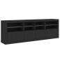 vidaXL Sideboard mit LED-Leuchten Schwarz 202x37x67 cm vidaXL Sideboard mit LED-Leuchten Schwarz 202x37x67 cm
