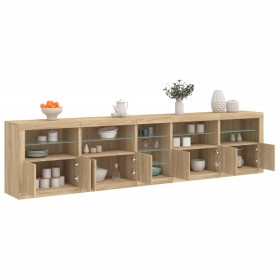 vidaXL Sideboard mit LED-Leuchten Sonoma-Eiche 283x37x67 cm