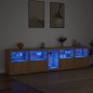 vidaXL Sideboard mit LED-Leuchten Sonoma-Eiche 283x37x67 cm vidaXL Sideboard mit LED-Leuchten Sonoma-Eiche 283x37x67 cm
