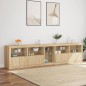 vidaXL Sideboard mit LED-Leuchten Sonoma-Eiche 283x37x67 cm vidaXL Sideboard mit LED-Leuchten Sonoma-Eiche 283x37x67 cm