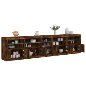 vidaXL Sideboard mit LED-Leuchten Räuchereiche 283x37x67 cm