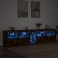 vidaXL Sideboard mit LED-Leuchten Räuchereiche 283x37x67 cm vidaXL Sideboard mit LED-Leuchten Räuchereiche 283x37x67 cm