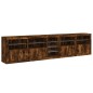 vidaXL Sideboard mit LED-Leuchten Räuchereiche 283x37x67 cm vidaXL Sideboard mit LED-Leuchten Räuchereiche 283x37x67 cm