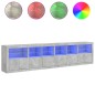 vidaXL Sideboard mit LED-Leuchten Betongrau 283x37x67 cm vidaXL Sideboard mit LED-Leuchten Betongrau 283x37x67 cm