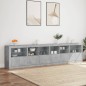 vidaXL Sideboard mit LED-Leuchten Betongrau 283x37x67 cm vidaXL Sideboard mit LED-Leuchten Betongrau 283x37x67 cm
