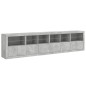 vidaXL Sideboard mit LED-Leuchten Betongrau 283x37x67 cm vidaXL Sideboard mit LED-Leuchten Betongrau 283x37x67 cm