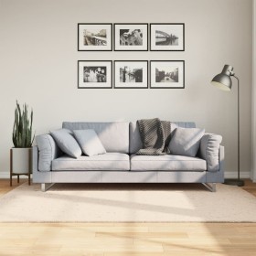 vidaXL Teppich HUARTE Kurzflor Weich und Waschbar Beige 140x200 cm