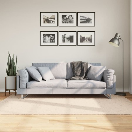 vidaXL Teppich HUARTE Kurzflor Weich und Waschbar Beige 140x200 cm