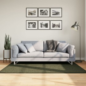 vidaXL Teppich HUARTE Kurzflor Weich und Waschbar Waldgrün 120x170 cm