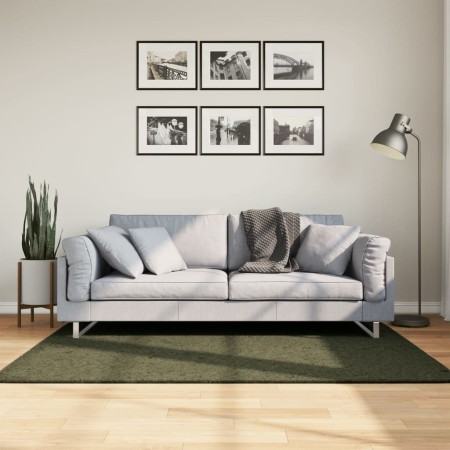 vidaXL Teppich HUARTE Kurzflor Weich und Waschbar Waldgrün 120x170 cm