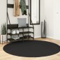 vidaXL Teppich HUARTE Kurzflor Weich und Waschbar Schwarz Ø 160 cm vidaXL Teppich HUARTE Kurzflor Weich und Waschbar Schwarz Ø 160 cm