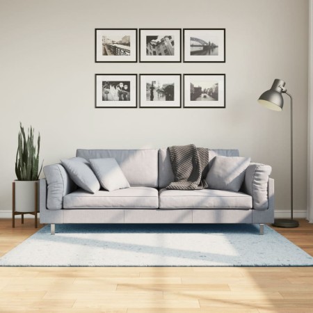 vidaXL Teppich HUARTE Kurzflor Weich und Waschbar Blau 120x170 cm