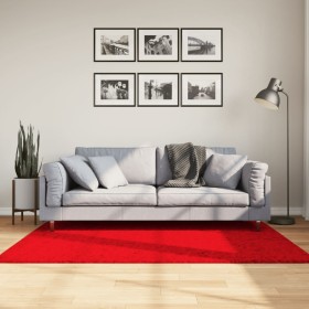 vidaXL Teppich HUARTE Kurzflor Weich und Waschbar Rot 120x170 cm