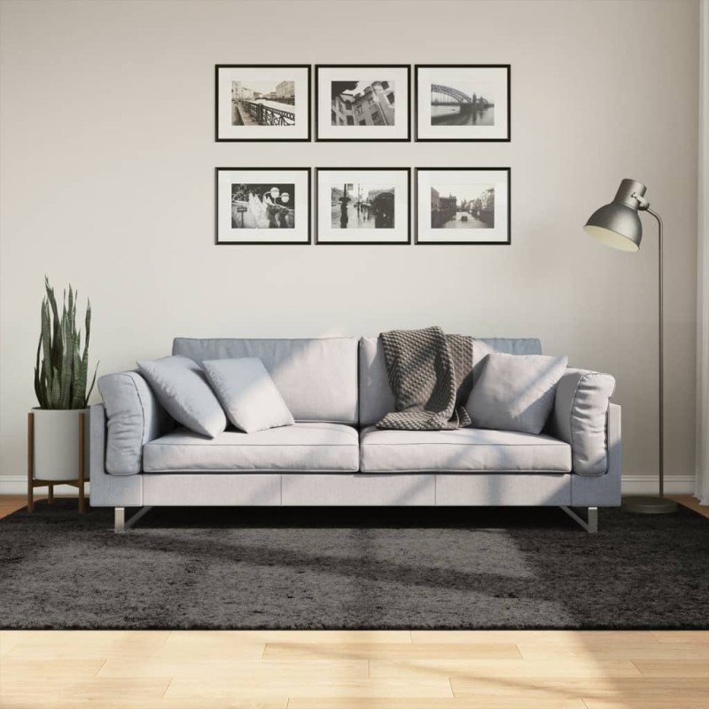 vidaXL Teppich ISTAN Hochflor Glänzend Anthrazit 160x230 cm vidaXL Teppich ISTAN Hochflor Glänzend Anthrazit 160x230 cm