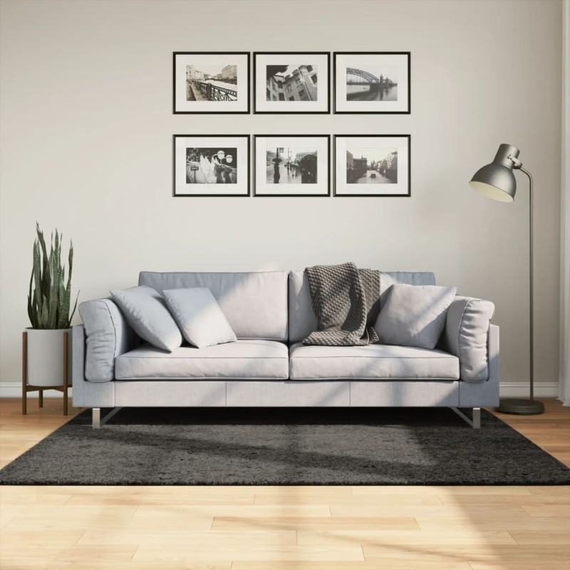 vidaXL Teppich ISTAN Hochflor Glänzend Anthrazit 120x170 cm vidaXL Teppich ISTAN Hochflor Glänzend Anthrazit 120x170 cm